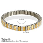 Gold & Silver / 1 Piece Simple Series Punk Patchwork Stainless Steel  Gold Color Women's Chain Bracelets Picture2